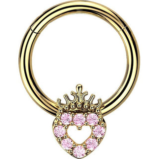 Ring Heart Crown Zirconia Clicker