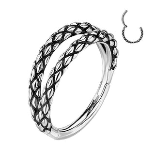 Ring Lizard Skin double Hoop Clicker