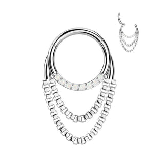 Ring Chains dangle Zirconia Clicker