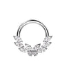 Ring Butterfly Leaf Zirconia Clicker