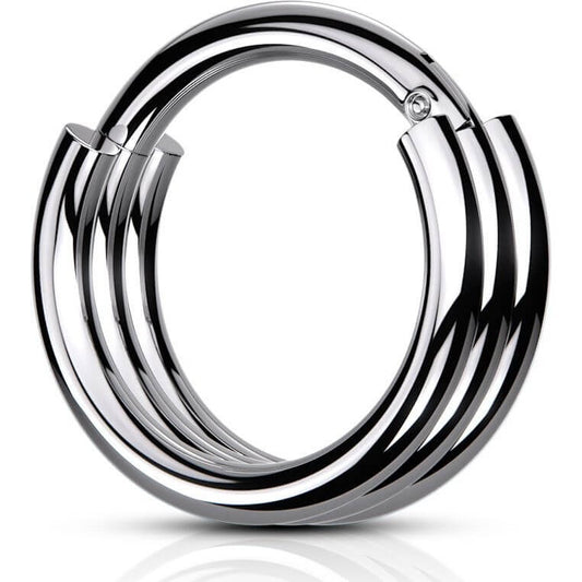 Ring Triple Layered Hoops Clicker