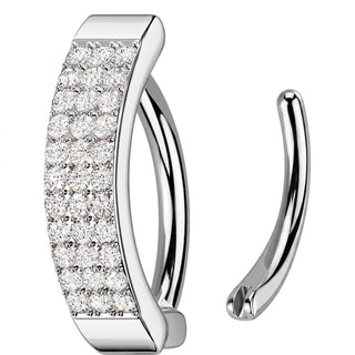 Belly Button Piercing triple line zirconia Clicker