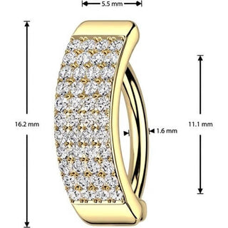 Belly Button Piercing zirconia 4 lines