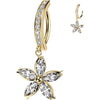 Belly Button Piercing flower dangle zirconia