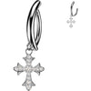 Belly Button Piercing Zirconia Cross Dangle Clicker