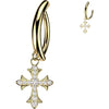 Belly Button Piercing Zirconia Cross Dangle Clicker
