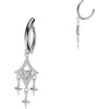 Belly Button Piercing pave cubic zirconia diamond and stars dangle Clicker