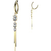 Belly Button Piercing triple oval cubic zirconia and chain dangle Clicker
