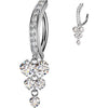 Belly Button Piercing Round Zirconia Vine Dangle Clicker