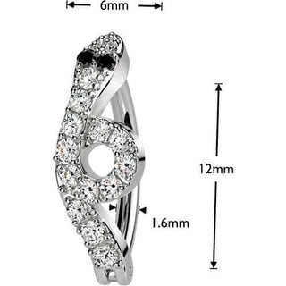 Belly Button Piercing snake zirconia