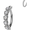 Belly Button Piercing cubic zirconia centered flowers Clicker