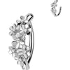 Belly Button Piercing cubic zirconia centered flowers Clicker