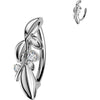 Belly Button Piercing leafy vine and 2 cubic zirconias Clicker