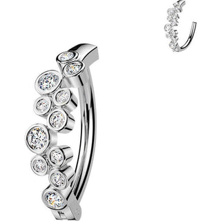 Belly Button Piercing round cubic zirconia bubbles Clicker