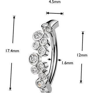 Belly Button Piercing round cubic zirconia bubbles Clicker