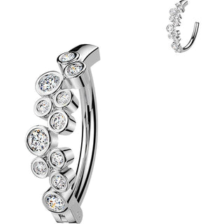 Belly Button Piercing round cubic zirconia bubbles Clicker