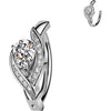 Belly Button Piercing pave cubic zirconia edge and large teardrop Clicker