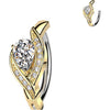 Belly Button Piercing pave cubic zirconia edge and large teardrop Clicker