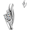 Belly Button Piercing princess cut and round cubic zirconias Clicker