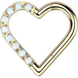 Titan Ring Herz Opal Clicker