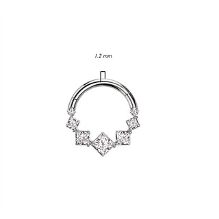 Titanium Ring Square 7 Zirconia Clicker