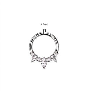 Titanium Ring Marquise Cut 3 Zirconia Clicker