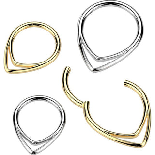 Titanium Ring double chevron Clicker