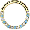 Titanium Ring turquoise zirconia Clicker