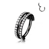 Titanium Ring Double Row Zirconia Clicker