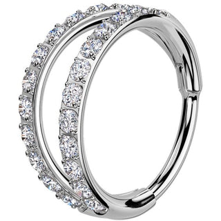 Titanium Ring double hoop zirconia Segment
