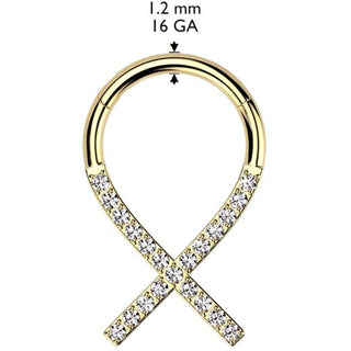 Titanium Ring awareness ribbon zirconia Segment