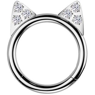 Titanium Ring cat's ears Segment
