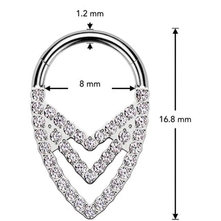 Titanium Ring triple chevron Segment