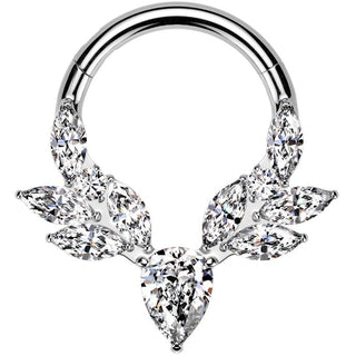 Titanium Ring vines marquise cut zirconia Segment