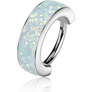 Titanium Ring opal wide Segment