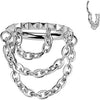 Titanium Ring triple chain dangle Segment