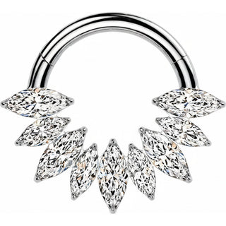 Titanium Ring zirconia marquise cut Clicker