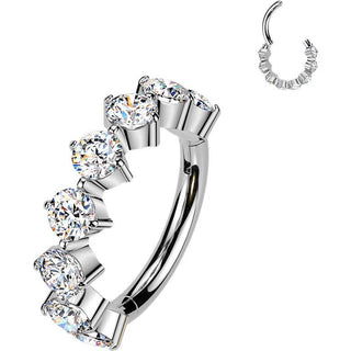 Titanium Ring 8 zirconias Clicker