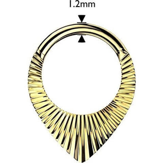 Titanium Ring teardrop zirconia cuts Clicker