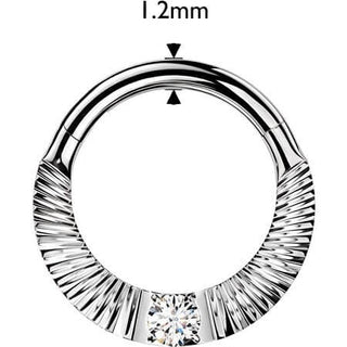 Titanium Ring zirconia cuts round cubic zirconia center Clicker