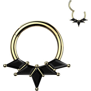 Titanium Ring kite cubic zirconia fan Clicker