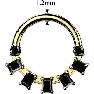 Titanium Ring baguette cubic zirconia fan Clicker