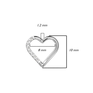 Titanium Ring Heart Zirconia Clicker