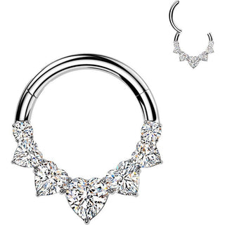 Titanium Ring heart zirconia Segment