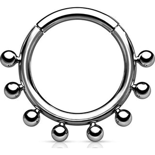 Titan Ring Kugel Silber Clicker