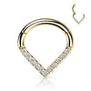 Titanium Ring Chevron Zirconia Clicker