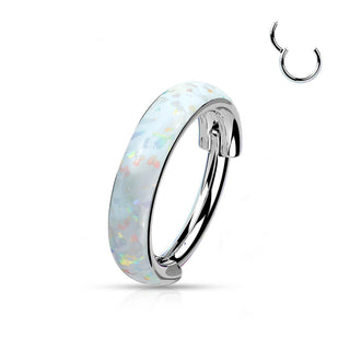 Titanium Ring Opal Clicker