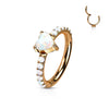 Titanium Ring Heart Zirconia Clicker