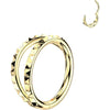 Titanium Ring double hoop pyramid cuts Clicker