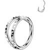 Titanium Ring double hoop pyramid cuts Clicker